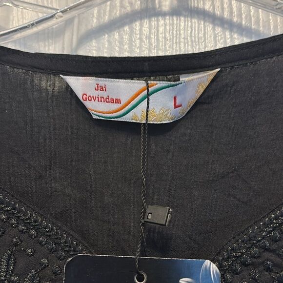 JAI GOVINDAM Indian Hand Embroidered Kurti-Chikankari Cotton Long Kurti's Tunic - Picture 7 of 10